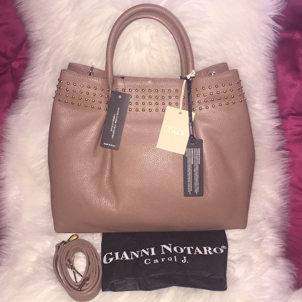 💞👜Gianni Notaro leather studded satchel👜💞